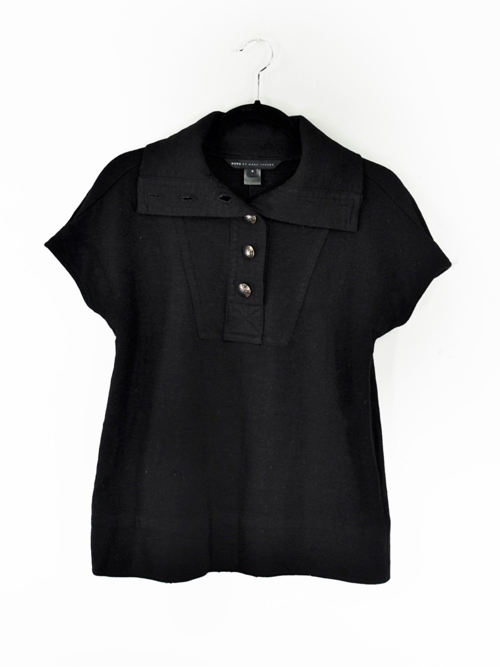 Vintage Marc by Marc Jacobs Black High Neck Convertible Polo Knit Top Y2K 00s - Picture 8 of 11